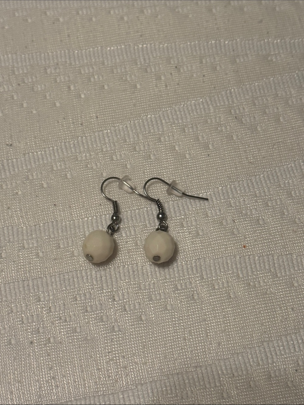Source Unknown Cream Bead Drop Earrings